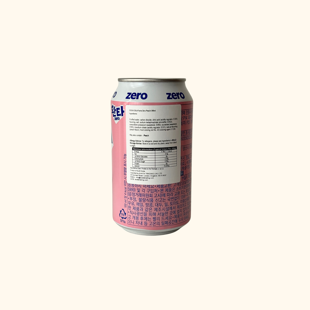 Coca Cola (KR) Fanta Zero Sugar - Peach Flavour 350ml