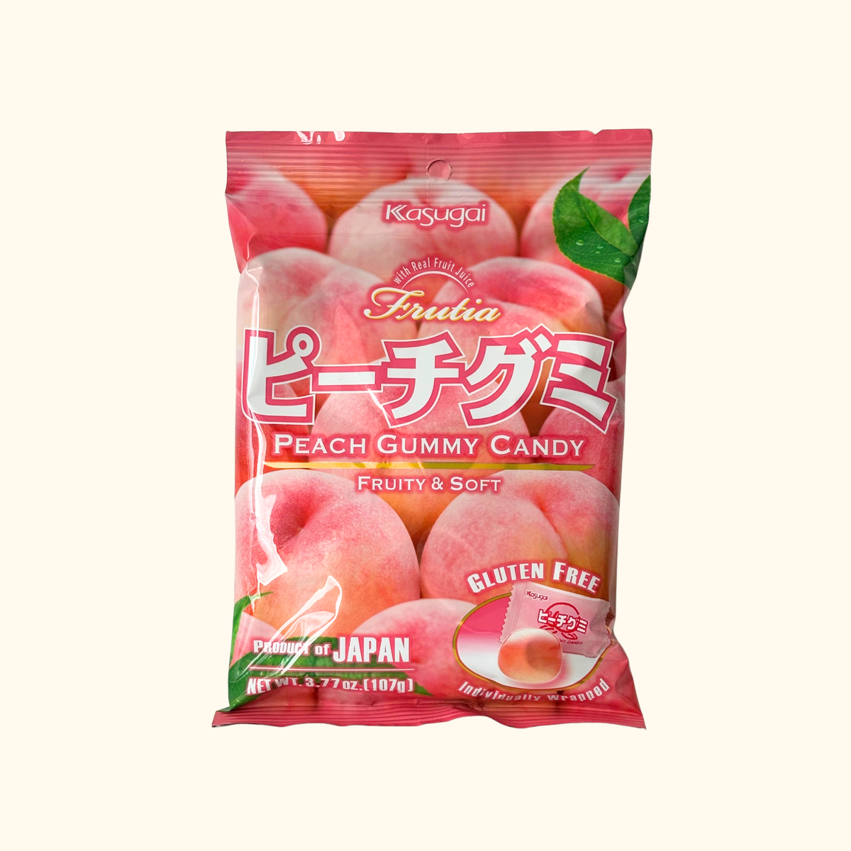 Kasugai Frutia - Peach Gummy Candy 107g