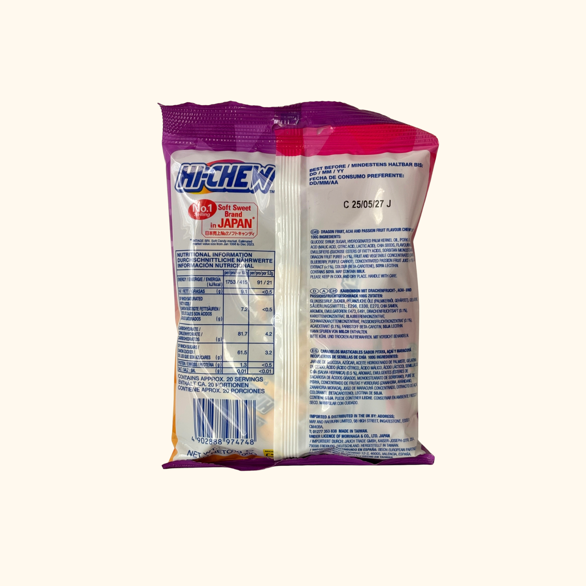 Morinaga Hi-Chew Chewy Fruit Candy in Bag - Exotic Fruits Mix 100g