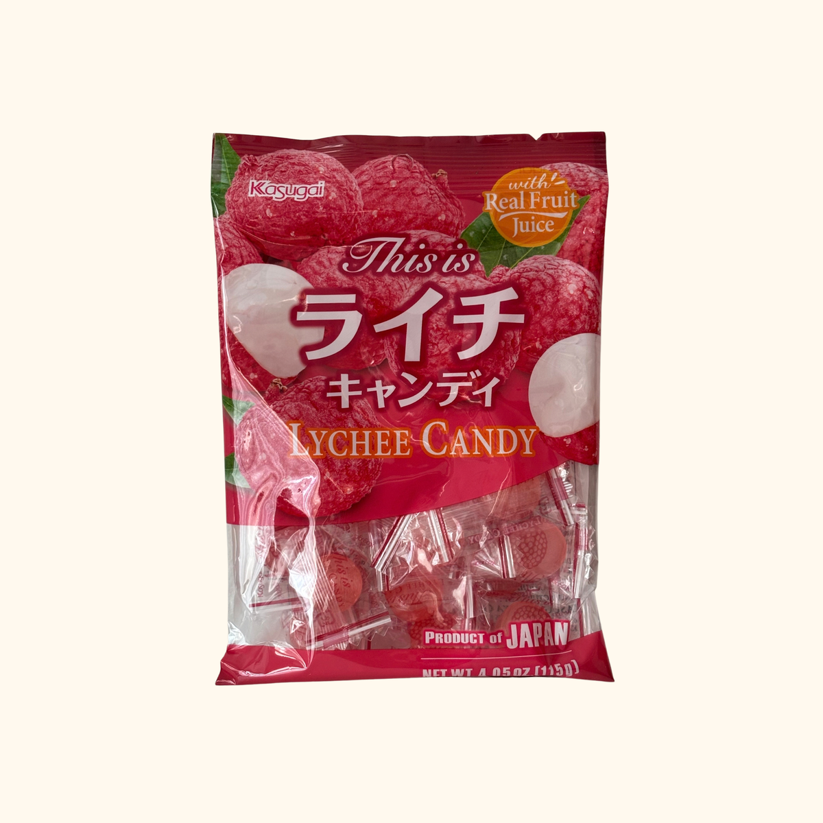 Kasugai Candy - Lychee Flavour 115g